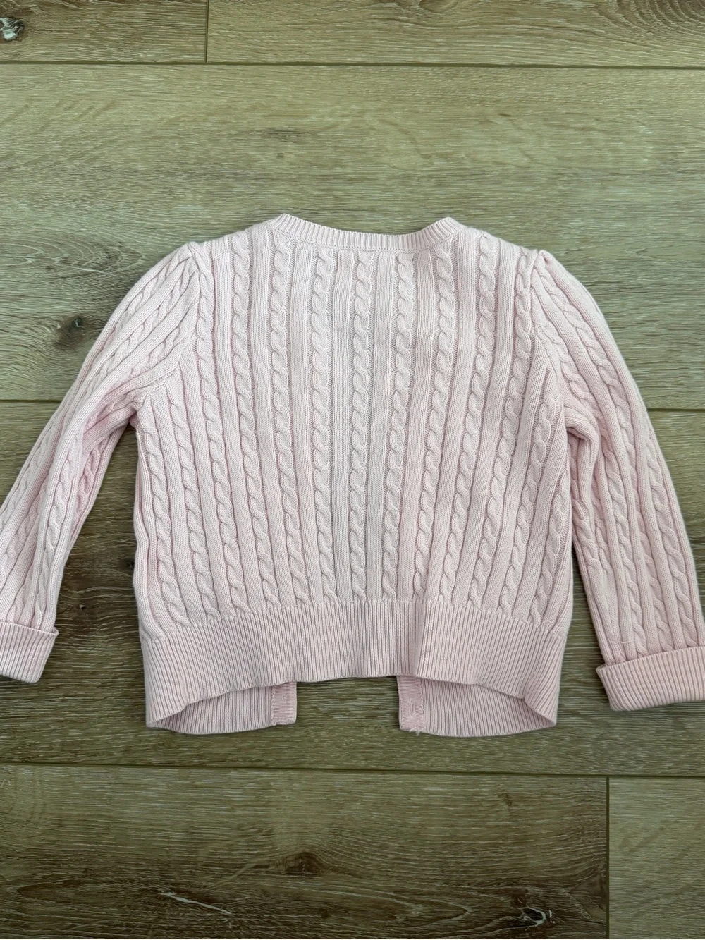Ralph Lauren Pink Cable Knit Button-Front Cardigan